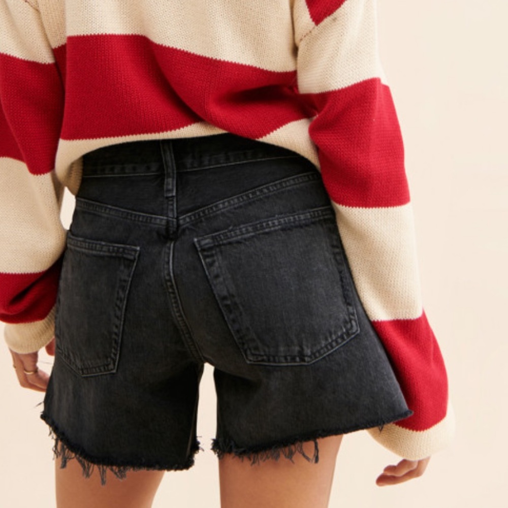Black / Gray Denim Shorts